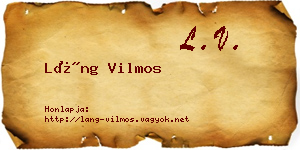 Láng Vilmos névjegykártya