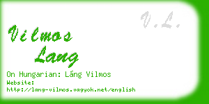 vilmos lang business card