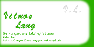 vilmos lang business card